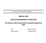Business Improvement District Regulations England 2004